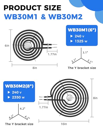 Upgraded WB30M1 WB30M2 Electric Stove Burner Replacement by Fetechmate
Upgraded G-E Hot-point Range Stove Burner Element