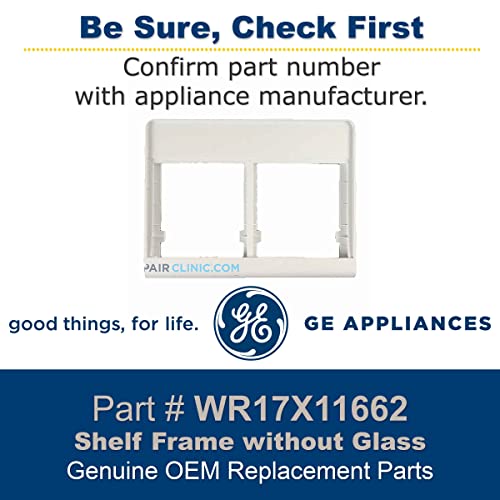 GE WR17X11662 Genuine OEM Vegetable Pan Cover Frame (White) for GE Refrigerators + Properties + Kitchen Use + Easy Insta