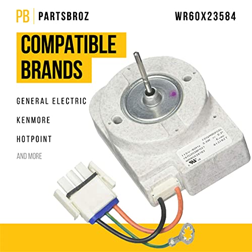 PartsBroz WR60X31522 Evaporator Fan Motor - Compatible with General Electric Hotpoint Refrigerator - Replaces AP6977246