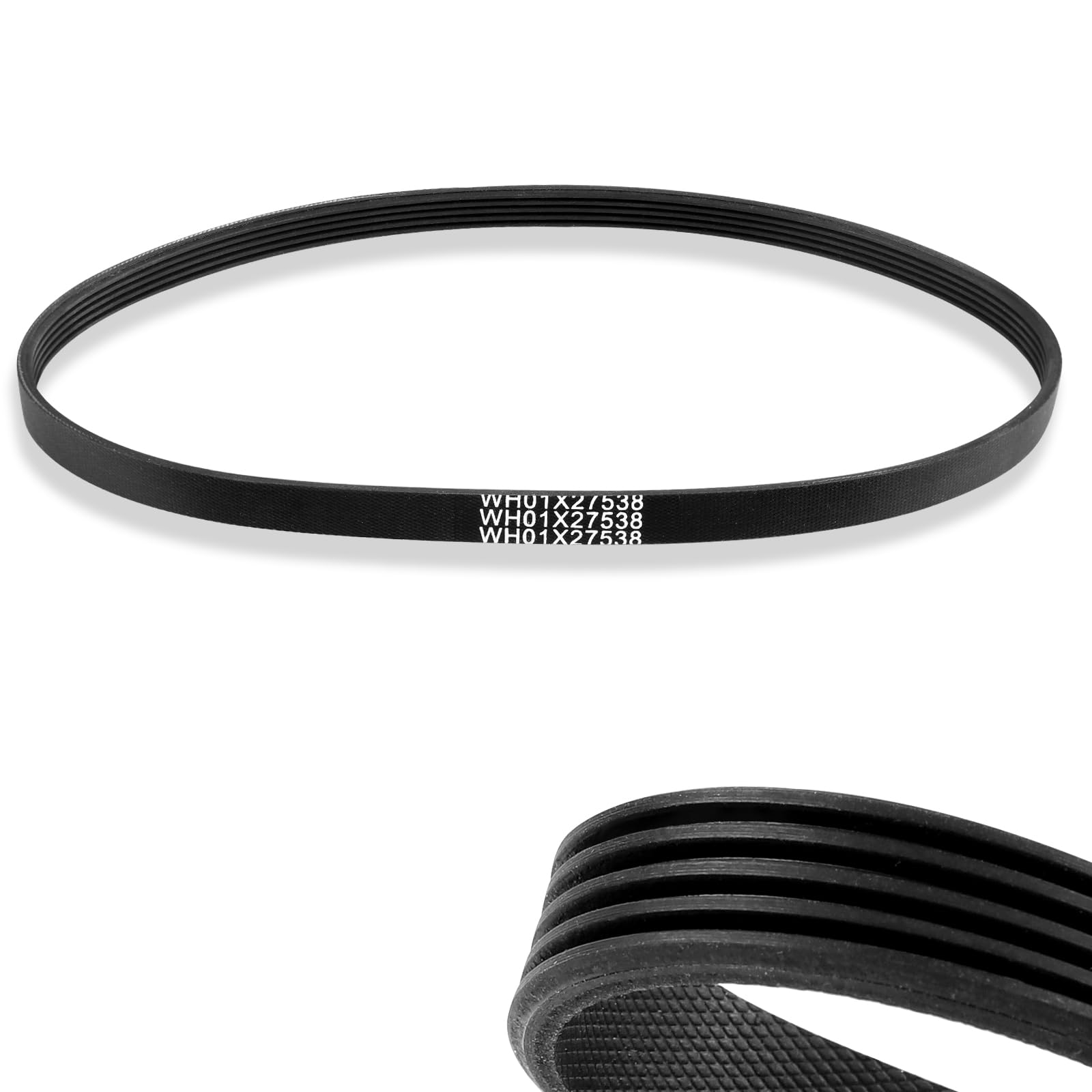Upgraded WH01X27538 Washer Drive Belt for GE, Hotpoint Washing Machines with Instruction - 10-Year Warranty