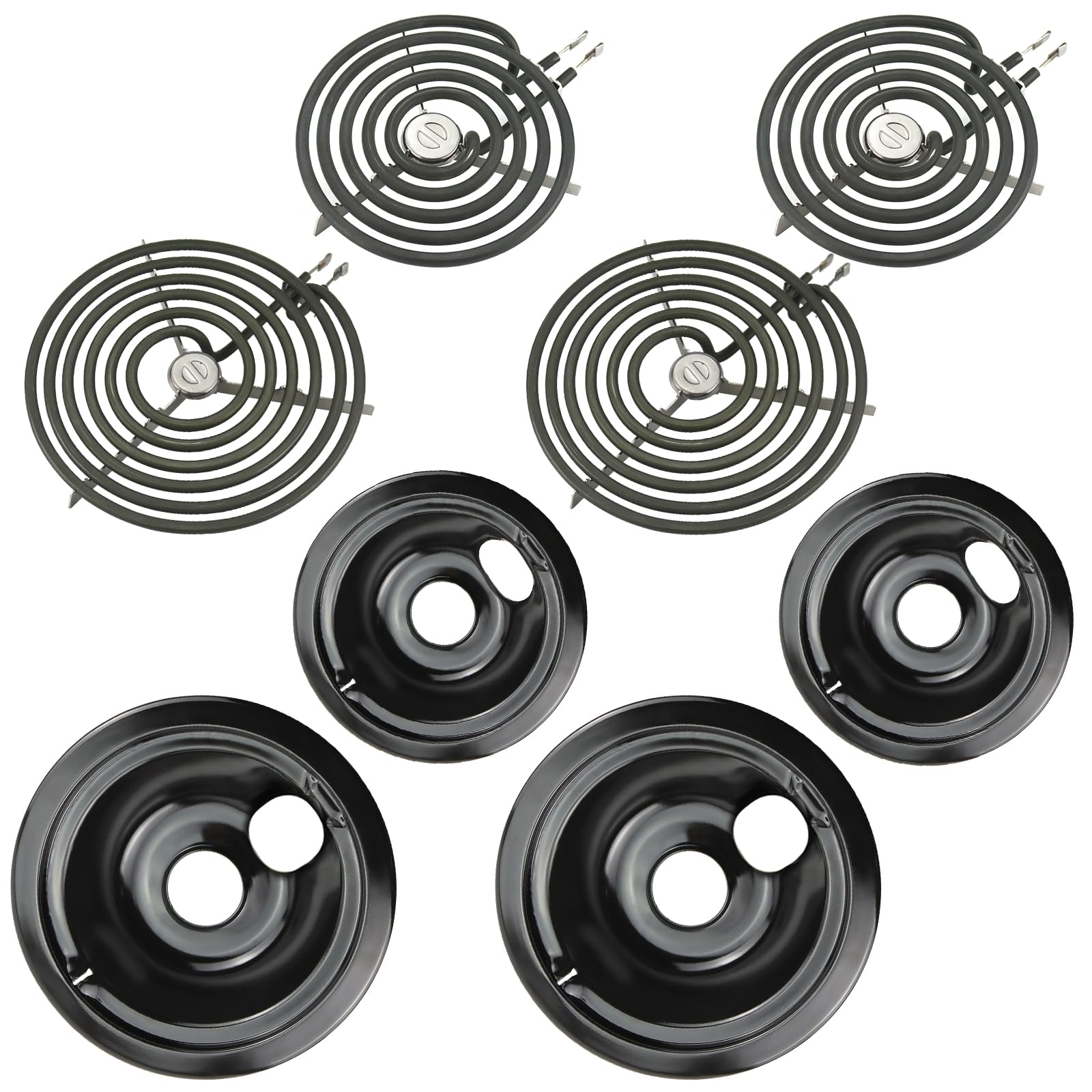 Blutoget Upgraded WB31M20 WB31M19 Porcelain Drip Pans - Compatible for GE Hotpoint Electric Range Cooktop - Electric St